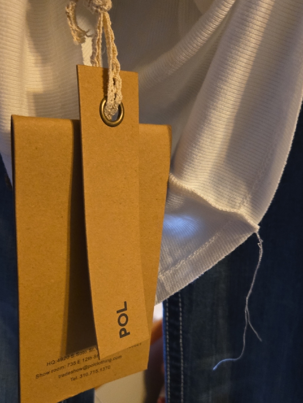 POL Cream Ribbed Button-Front Camisole - Picture 7 of 7